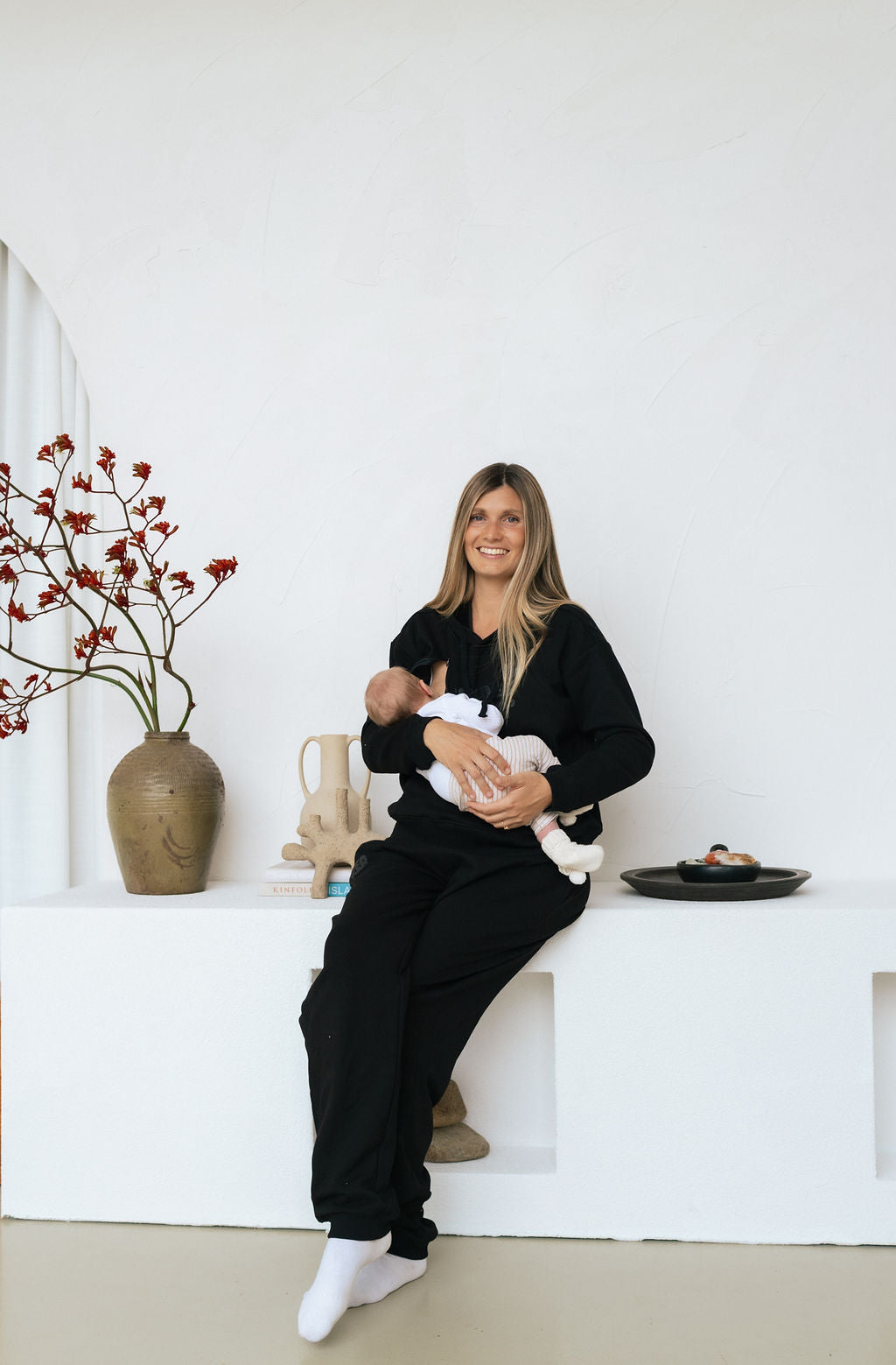 Black Breastfeeding Zip Tracksuit