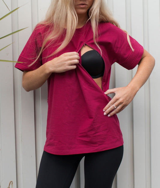 Serene Everyday Nursing T-Shirt (Rose Purple)
