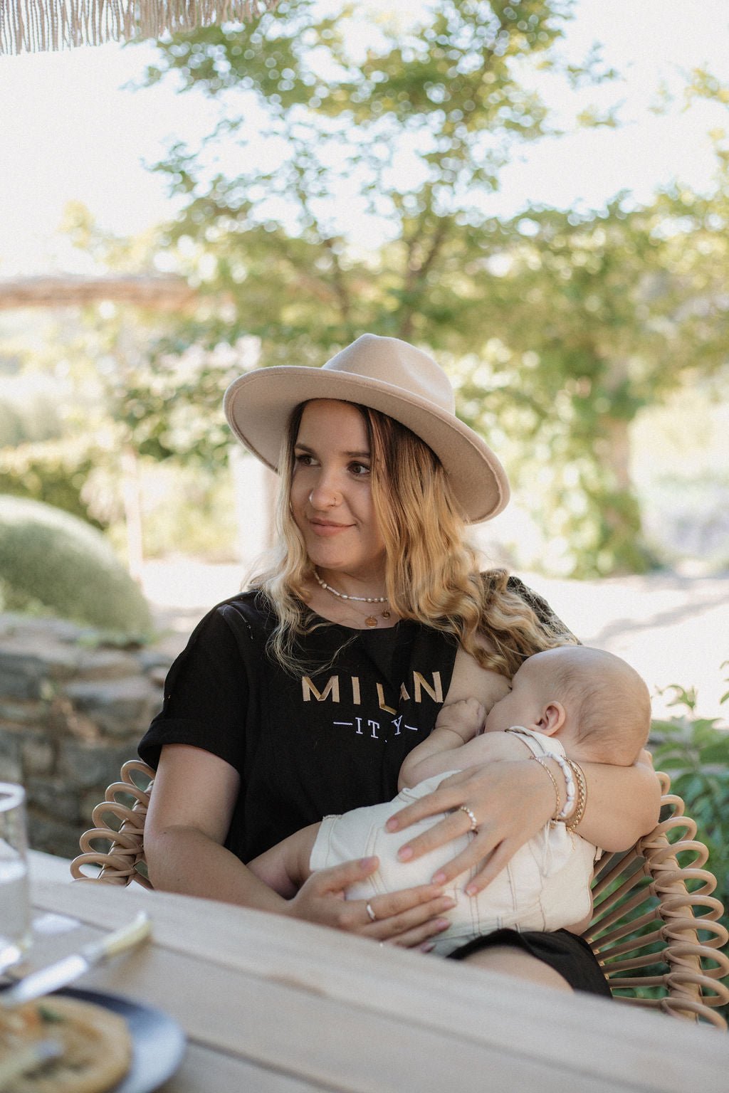 Black mini dress with breastfeeding access