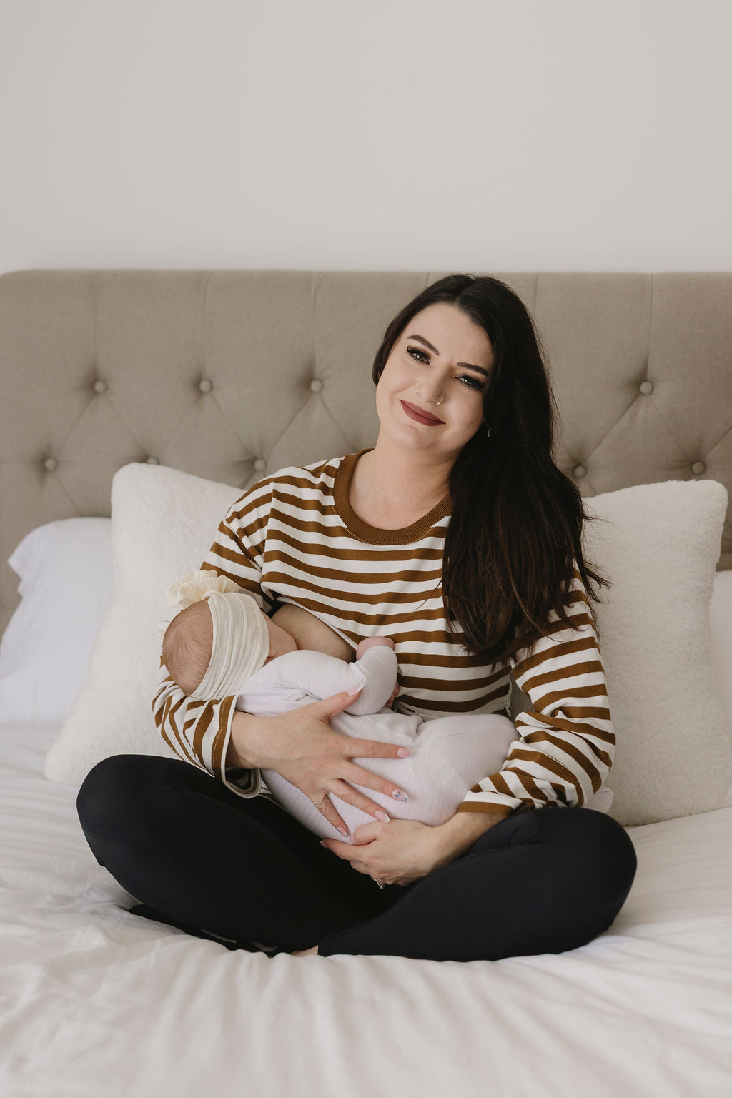 Stripe Long Sleeve Nursing Tee