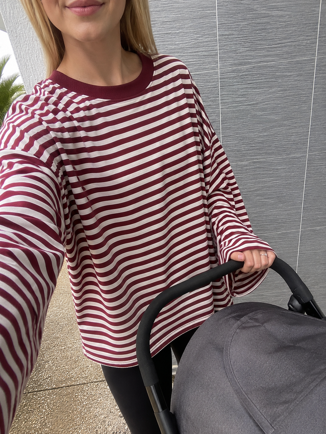 Stripe Long Sleeve Nursing Tee