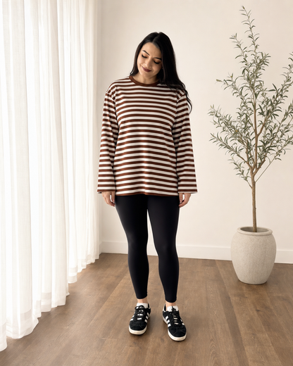 Stripe Long Sleeve Nursing Tee