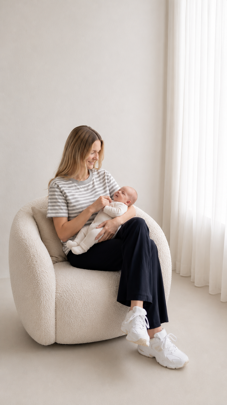 Stripe Nursing Tee - Oversized Fit