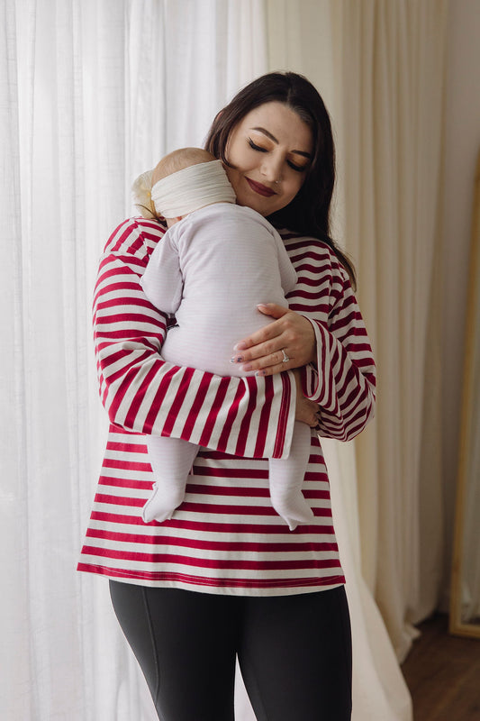 Stripe Long Sleeve Nursing Tee