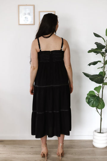 knee length dresses for ladies Black Nursing Maxi Dress – Under The Pump Nursingwear