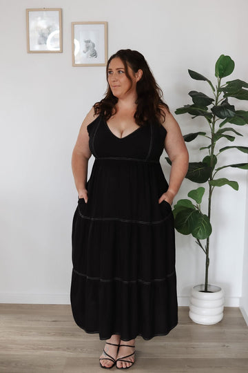 black dress breastfeeding Stevie Active Racerback Nursing Dress | Black - M