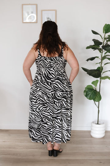 nursing midi dress Zebra Print Nursing Maxi Dress – Under The Pump Nursingwear